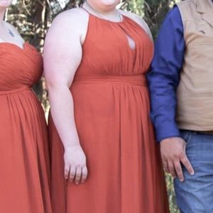 Paprika colored Azazie Dress- Bonnie